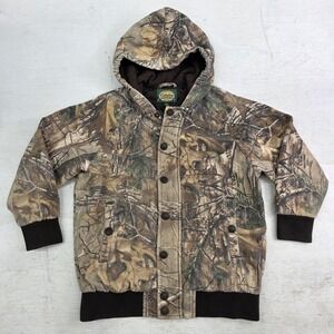 Cabelas Realtree Xtra Camo‎ Lined Hunting Jacket Youth Kids Boys Sz S Faded*